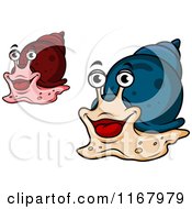 Clipart Of Happy Snails Royalty Free Vector Illustration
