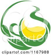 Clipart Of A Green Tea Cup With Lemon And Leaves 6 Royalty Free Vector Illustration