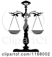 Clipart Of Black And White Scales Of Justice Royalty Free Vector Illustration