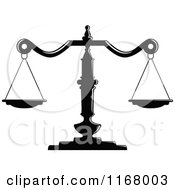 Clipart Of Black And White Scales Of Justice 3 Royalty Free Vector Illustration