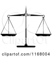 Clipart Of Black And White Scales Of Justice 4 Royalty Free Vector Illustration