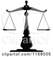 Clipart Of Black And White Scales Of Justice 5 Royalty Free Vector Illustration