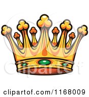 Poster, Art Print Of Gold Crown With Emeralds