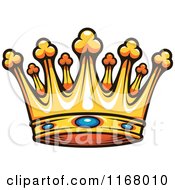Poster, Art Print Of Gold Crown With Sapphires