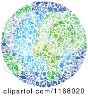 Poster, Art Print Of Globe Composed Of Recycle Items With Green Continents