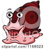 Clipart Of A Happy Red Snail Royalty Free Vector Illustration