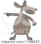 Cartoon Of A Brown Dog Standing And Pointing Royalty Free Vector Clipart