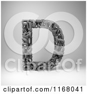 Poster, Art Print Of 3d Capital Letter D Composed Of Scrambled Letters Over Gray