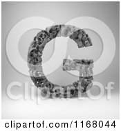 Clipart Of A 3d Capital Letter G Composed Of Scrambled Letters Over Gray Royalty Free CGI Illustration