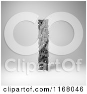 Clipart Of A 3d Capital Letter I Composed Of Scrambled Letters Over Gray Royalty Free CGI Illustration
