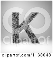 Poster, Art Print Of 3d Capital Letter K Composed Of Scrambled Letters Over Gray