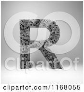 Poster, Art Print Of 3d Capital Letter R Composed Of Scrambled Letters Over Gray