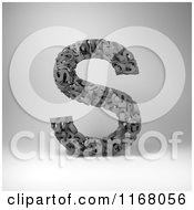 Poster, Art Print Of 3d Capital Letter S Composed Of Scrambled Letters Over Gray