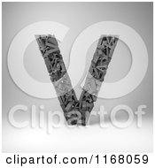 Poster, Art Print Of 3d Capital Letter V Composed Of Scrambled Letters Over Gray