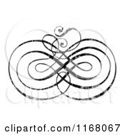 Poster, Art Print Of Black Ornate Swirl With White Distress Overlay 2