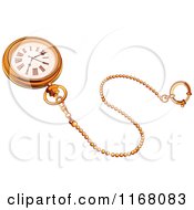 Golden Pocket Watch And Chain