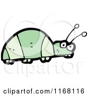 Cartoon Of A Green Beetle Royalty Free Vector Illustration