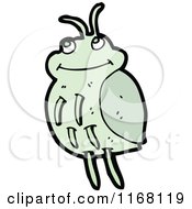 Cartoon Of A Green Beetle Royalty Free Vector Illustration