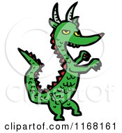 Cartoon Of A Green Dragon Royalty Free Vector Illustration