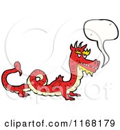 Cartoon Of A Talking Red Dragon Royalty Free Vector Illustration