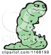 Cartoon Of A Green Caterpillar Royalty Free Vector Illustration