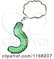 Cartoon Of A Thinking Caterpillar Royalty Free Vector Illustration