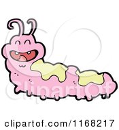 Cartoon Of A Pink Caterpillar Royalty Free Vector Illustration