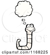 Cartoon Of A Thinking White Earth Worm Royalty Free Vector Illustration