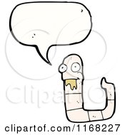Cartoon Of A Talking White Earth Worm Royalty Free Vector Illustration