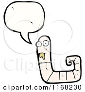 Cartoon Of A Talking White Earth Worm Royalty Free Vector Illustration