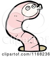 Cartoon Of A Pink Earth Worm Royalty Free Vector Illustration