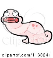 Cartoon Of A Pink Earth Worm Royalty Free Vector Illustration