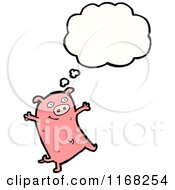 Cartoon Of A Thinking Pig Royalty Free Vector Illustration