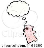 Cartoon Of A Thinking Pig Royalty Free Vector Illustration