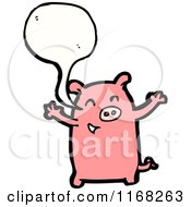 Cartoon Of A Talking Pig Royalty Free Vector Illustration