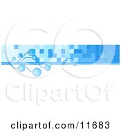 Poster, Art Print Of Internet Web Banner With Blue Bubbles And Tiles