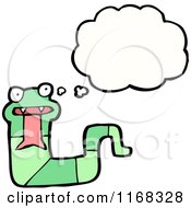 Cartoon Of A Thinking Snake Royalty Free Vector Illustration