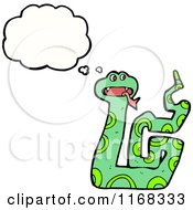 Cartoon Of A Thinking Snake Royalty Free Vector Illustration