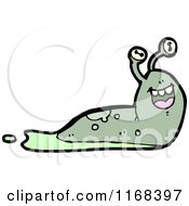 Cartoon Of A Happy Green Slug Royalty Free Vector Illustration