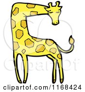 Cartoon Of A Giraffe Royalty Free Vector Illustration by lineartestpilot