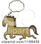 Cartoon Of A Thinking Horse Royalty Free Vector Illustration