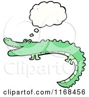 Cartoon Of A Thinking Crocodile Royalty Free Vector Illustration by lineartestpilot