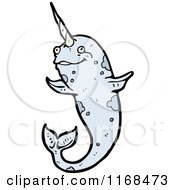 Cartoon Of A Narwhal Whale Royalty Free Vector Illustration by lineartestpilot