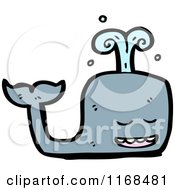 Cartoon Of A Spouting Whale Royalty Free Vector Illustration