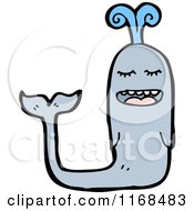 Cartoon Of A Spouting Whale Royalty Free Vector Illustration