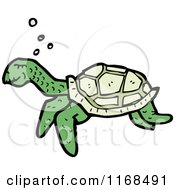 Cartoon Of A Sea Turtle Royalty Free Vector Illustration