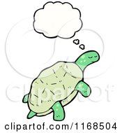 Cartoon Of A Thinking Turtle Royalty Free Vector Illustration