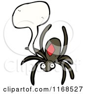Cartoon Of A Talking Black Widow Spider Royalty Free Vector Illustration by lineartestpilot