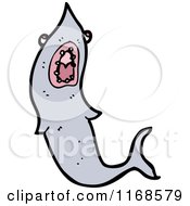 Cartoon Of A Shark Royalty Free Vector Illustration