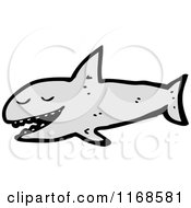 Cartoon Of A Shark Royalty Free Vector Illustration